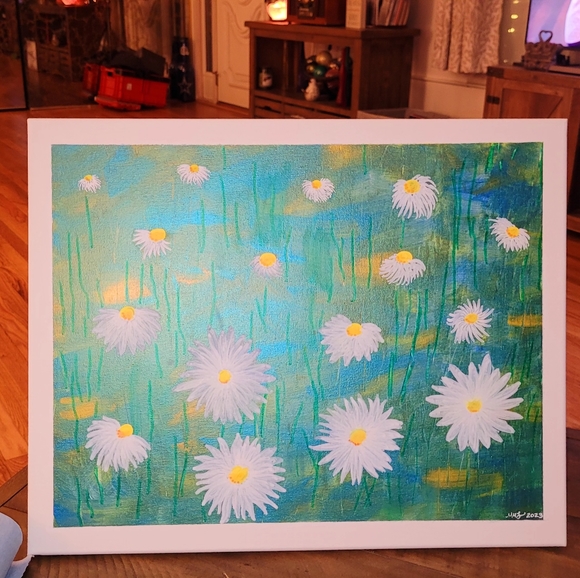 Canvas Paintin "Daisies" - Picture 2 of 2